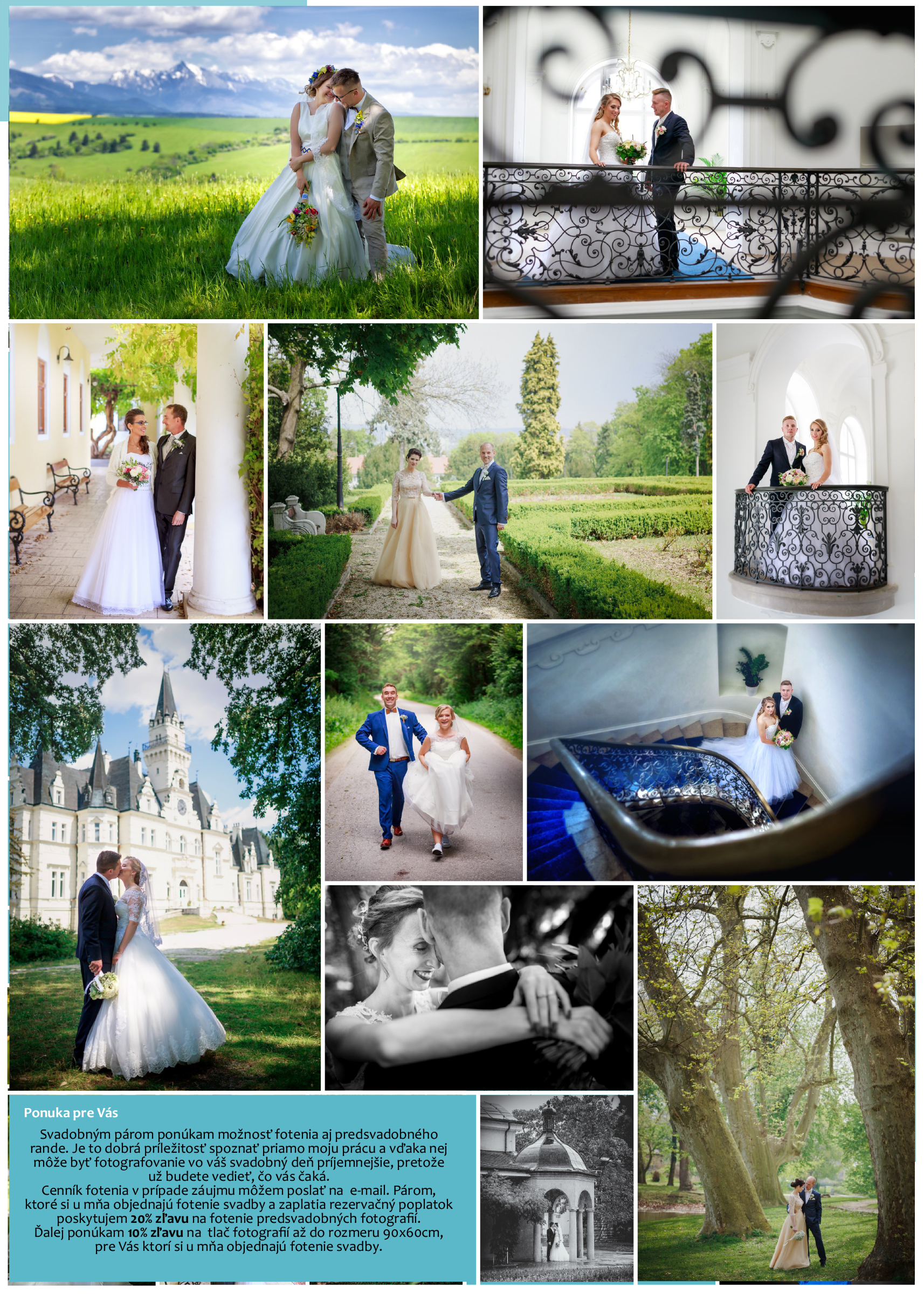 Svadobná ponuka fotografovanie Piešťany